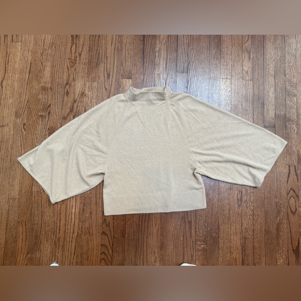 Beige Batwing Sleeve Sweater
